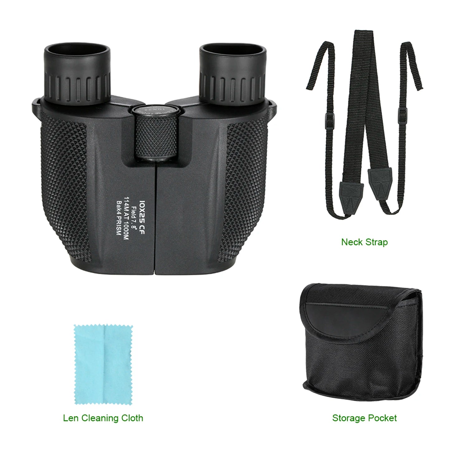 10x25 Compacte Verrekijker – Krachtige Outdoor Telescoop voor Vogelspotten, Concerten en Reizen