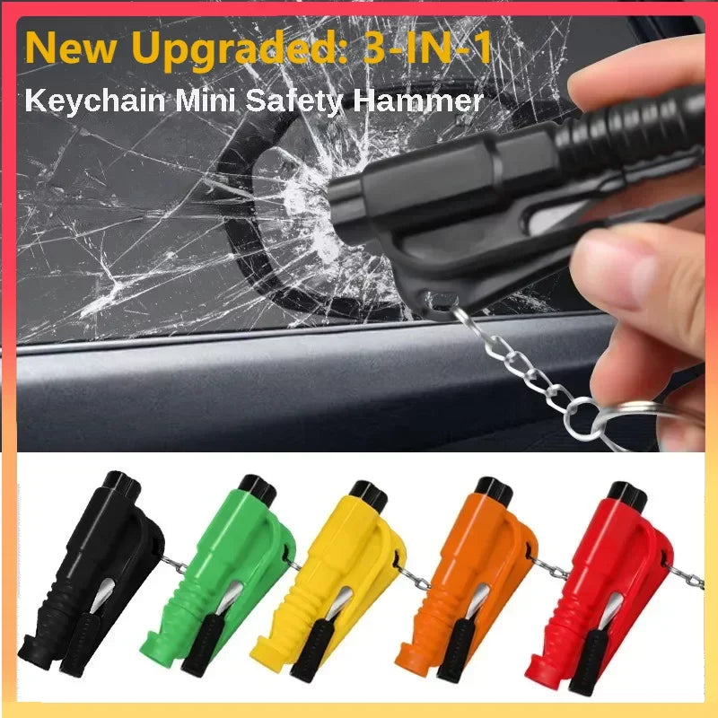 Safety Hammer 3-in-1 Car Escape Tool – Window Breaker, Seat Belt Cutter, Compact Emergency Hammer for Car Accessories