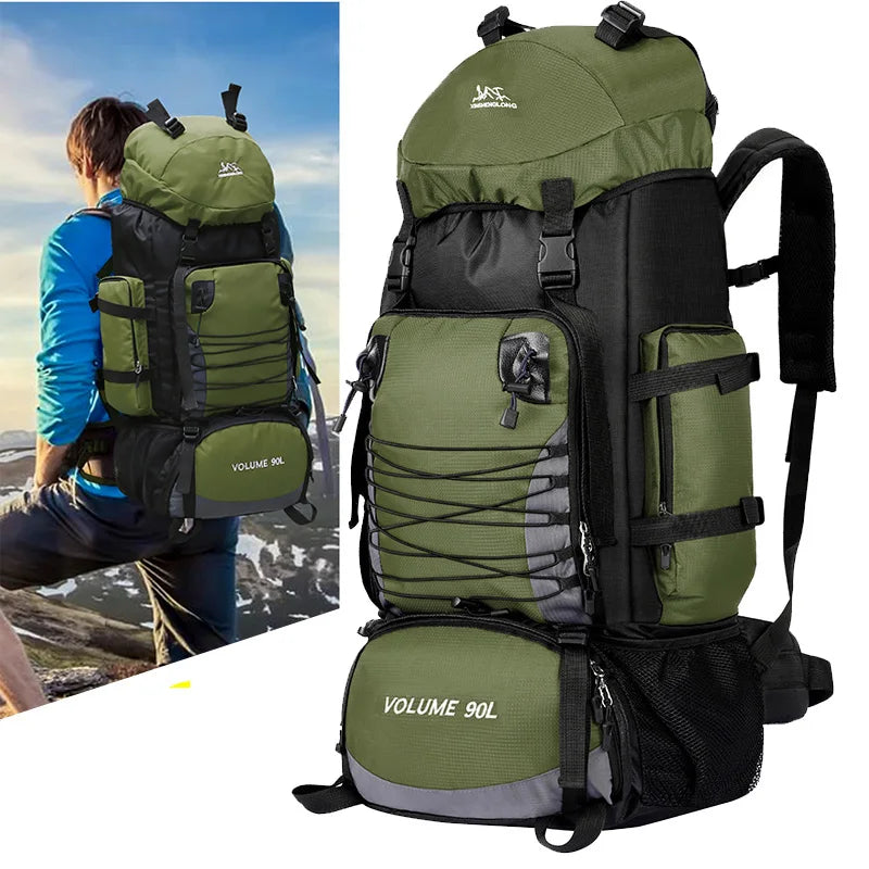 Grote 90L Outdoor Rugzak – Militaire Reistas voor Hiking, Kamperen & Bergbeklimmen | Nylon Rucksack voor Heren & Dames