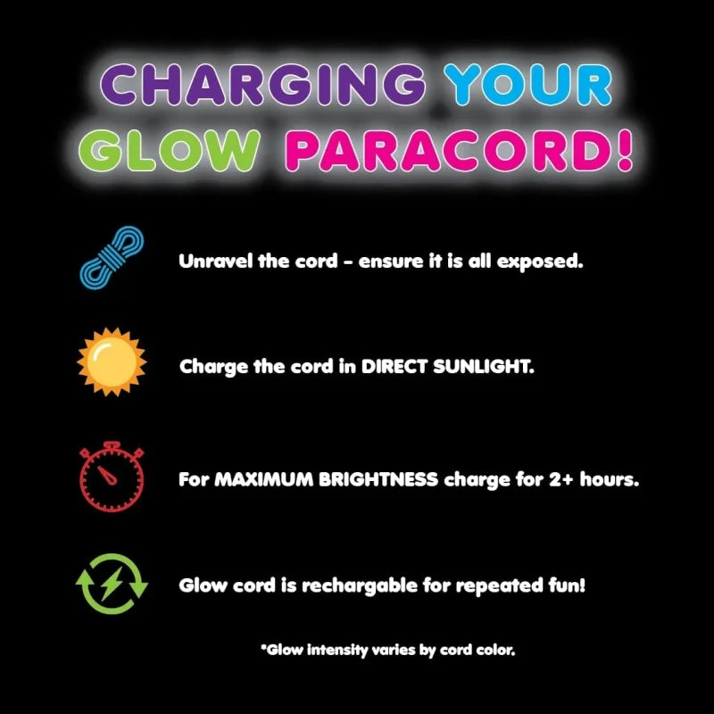 Luminous Paracord - 9 Strands 4mm Nylon 550lb Tent Cord - Glow in the Dark Outdoor Rope for Camping & Survival