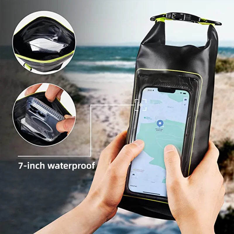 2L Droogzak met Touchscreen – Waterdichte Tas voor Trekking, Raften, Surfen & Kajak – Outdoor Sporttassen Campinguitrusting