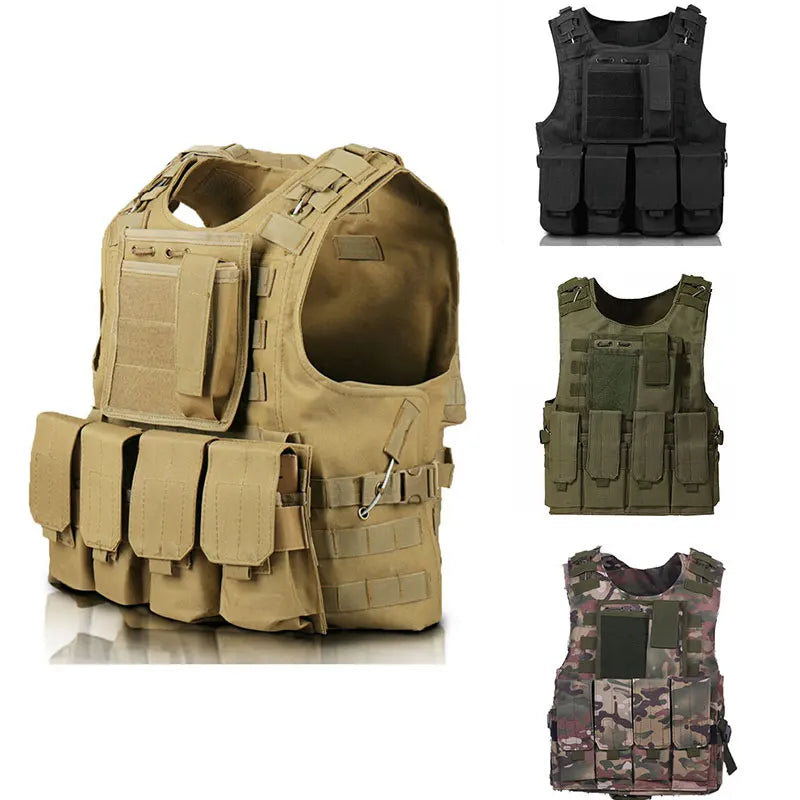 Tactisch Vest – MOLLE Assault Airsoft Vest, Outdoor Jachtuitrusting, Camouflage Veiligheidsvest