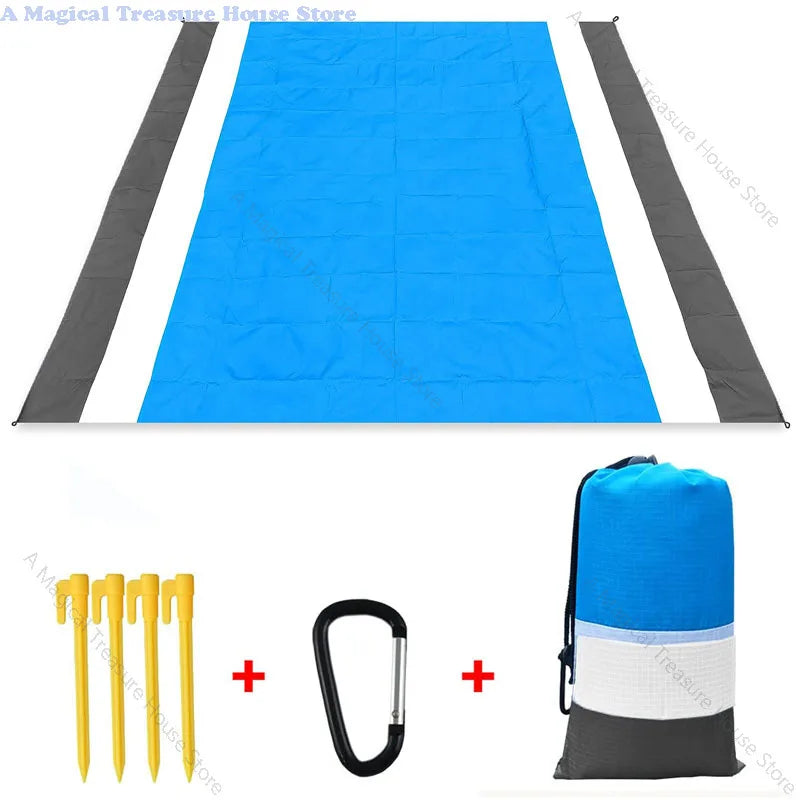Oversized Beach Towel Mat, Sand-Free en Waterdichte Strandmat, Winddichte Picnic Deken met 4 Haringen voor Buiten en Kamperen