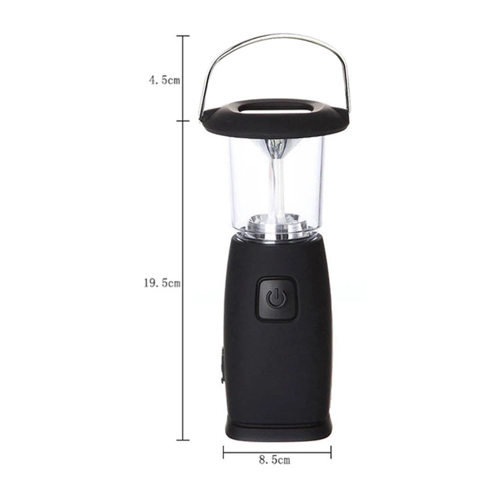 6-LED Solar & Hand Crank Dynamo Camping Lantaarn | Oplaadbare LED Zaklamp