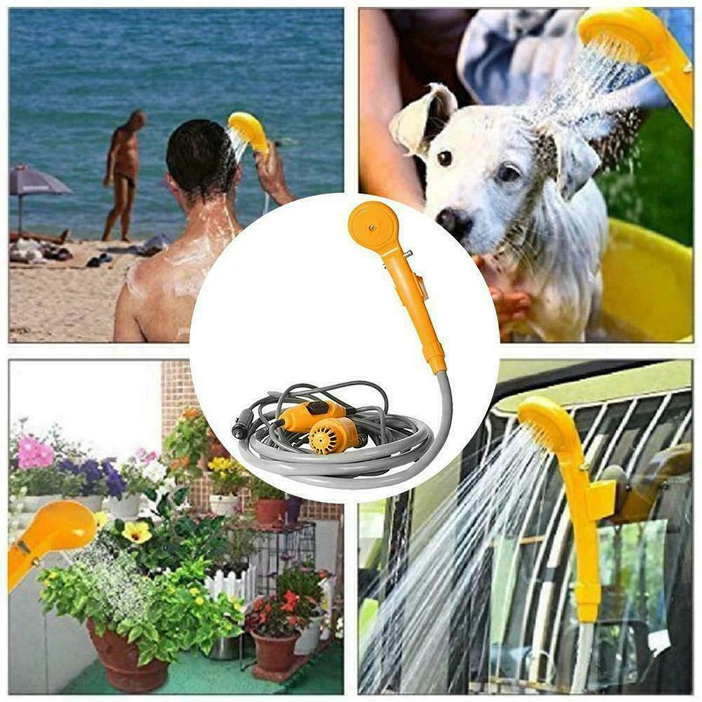 Draagbare Campingdouche 12V | Outdoor Reishanddoek met Auto Sigarettenaansteker, Voor Camping, Dierenbaden en Auto Reiniging