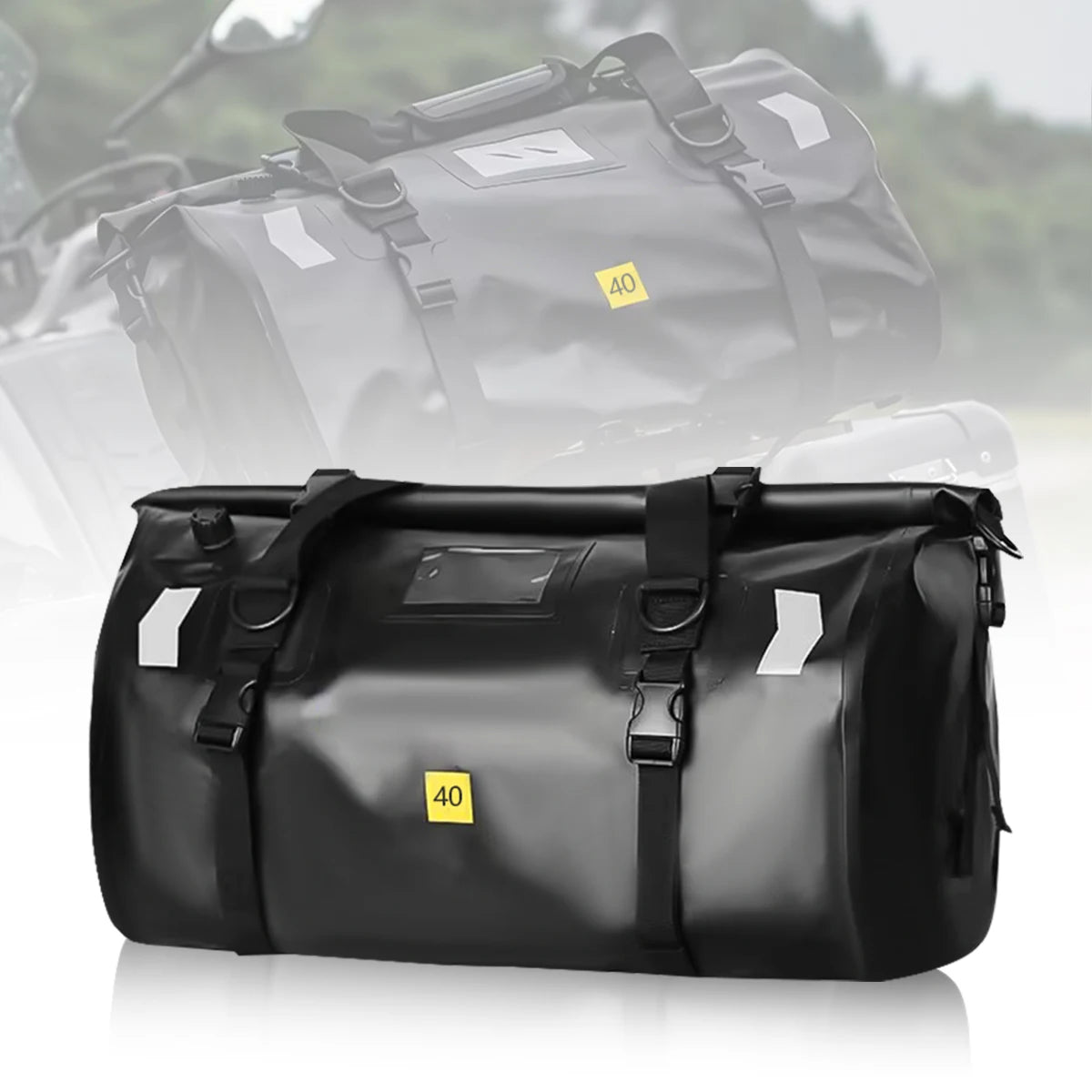 Universele Waterdichte Motor Achtertas - 40L/66L Fiets, Scooter en Camping Bagage, Multifunctionele Luggage Pack met Reflecterende Strips