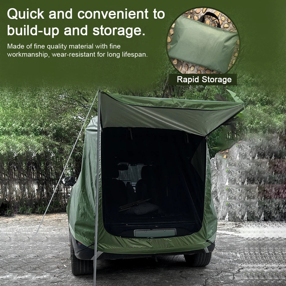 Camping Achtertent voor Auto - Waterdichte Luifel met Zonwering en Ventilatie