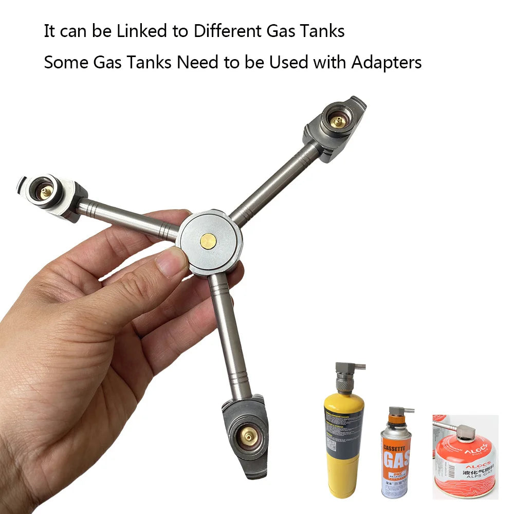 3-in-1 Butan Adapter – Gasverteilerkopf für Camping und Outdoor-Aktivitäten