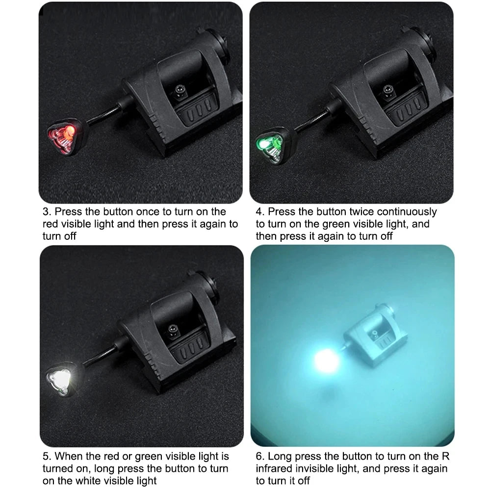 Tactical Helmet Light | 3 Light Modes | LED Flashlight for Hunting, Airsoft & Outdoor