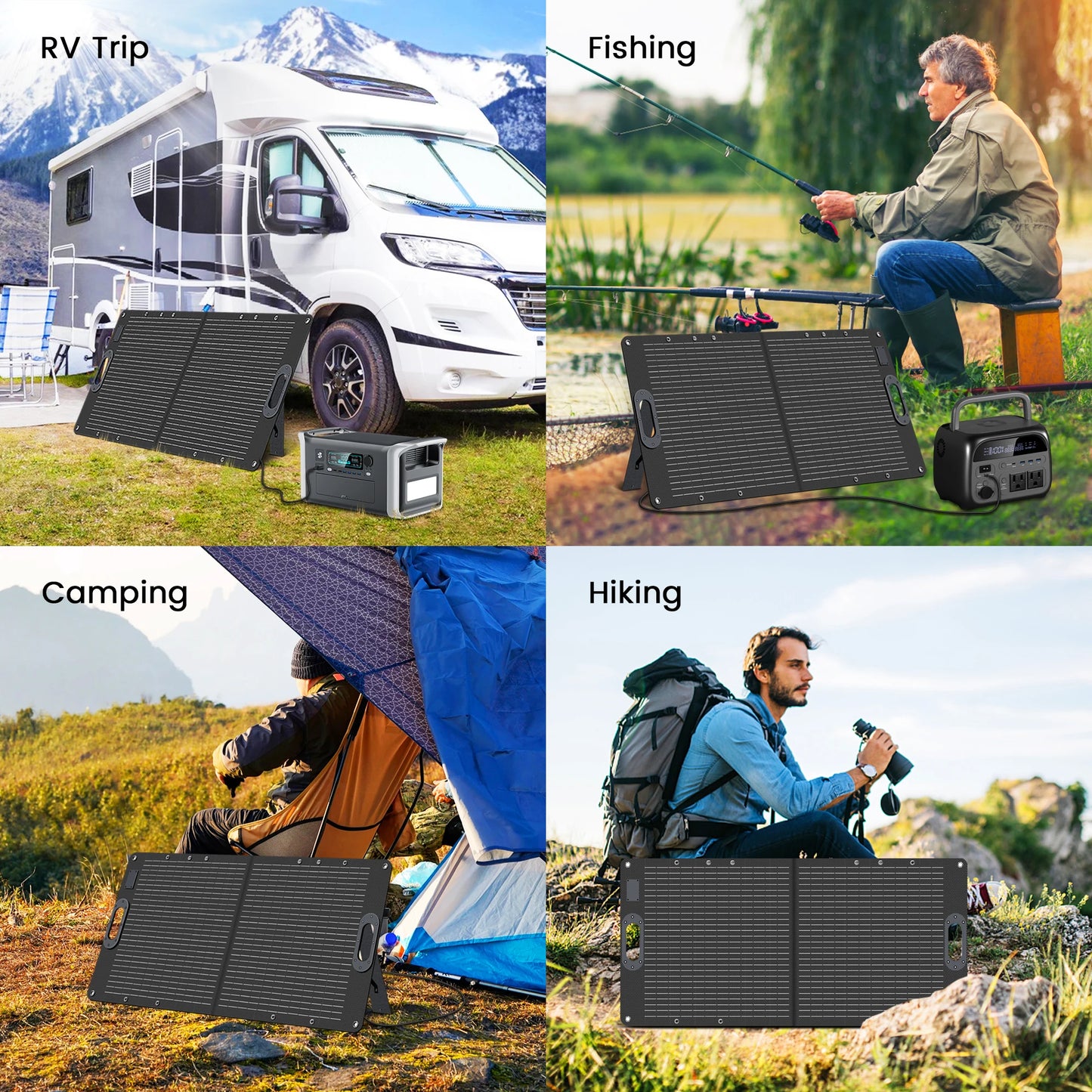 100W Draagbaar Zonnepaneel – Opvouwbare & Efficiënte 20V Solar Charger voor Power Stations, Camping & Outdoor