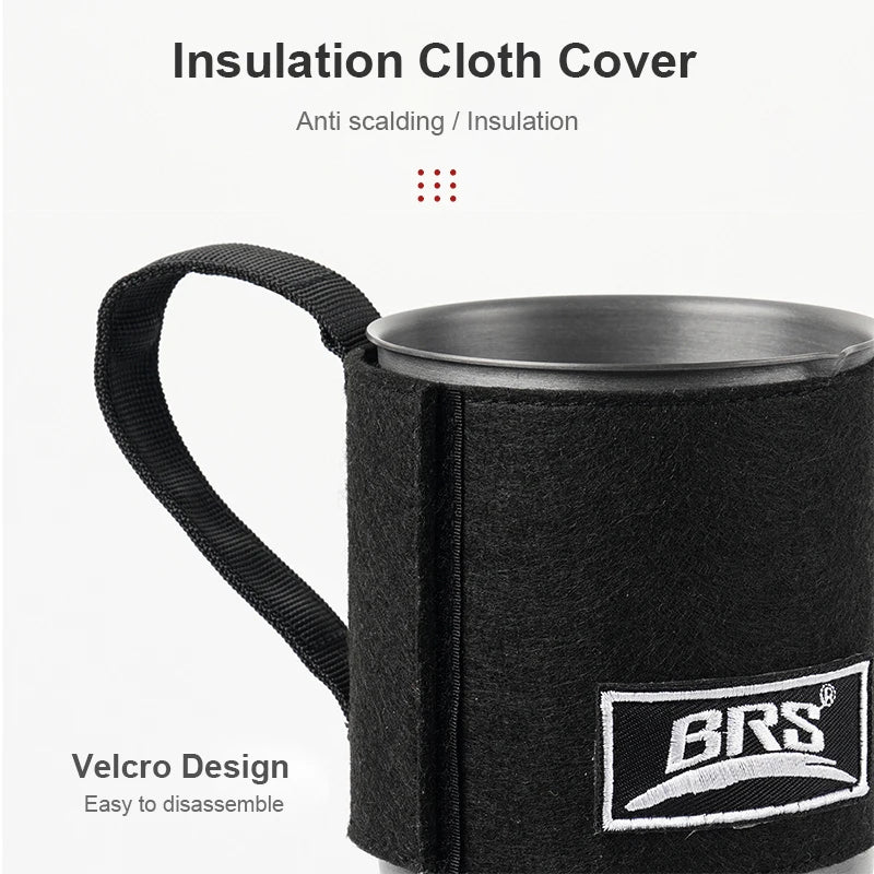 BRS-61 Jet Boiler Campingkocher-Set – Ultraleichtes einteiliges Kochset mit Wärmesammelsystem für Outdoor und Rucksackreisen