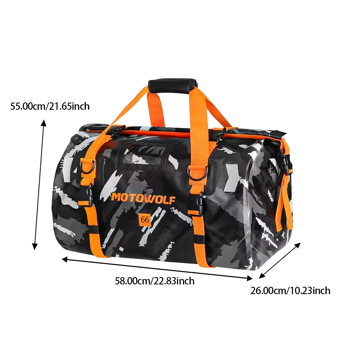 Motorcycle Dry Bag 40L/66L - Waterdichte Reflecterende Duffle Bag voor Reizen, Kamperen, Skiën, Fietsen, en Outdoor Avonturen