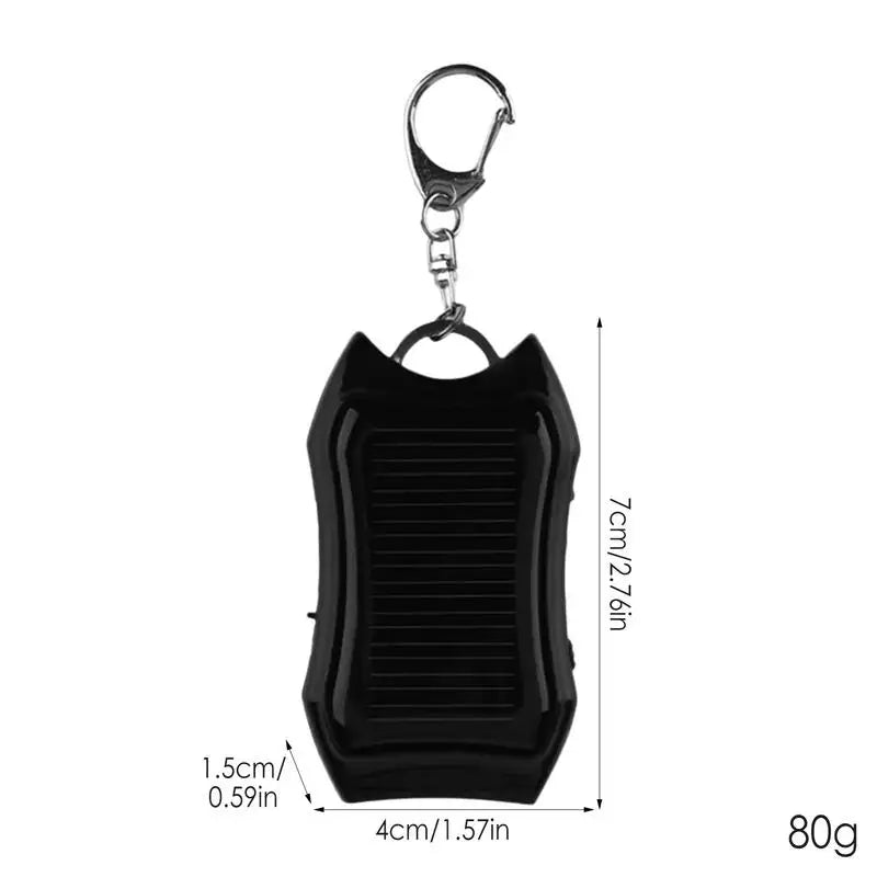 Mini Sleutelhanger LED Zaklamp - Solar Powerbank 1500mAh met Karabijnhaak voor Outdoor Survival en Noodverlichting
