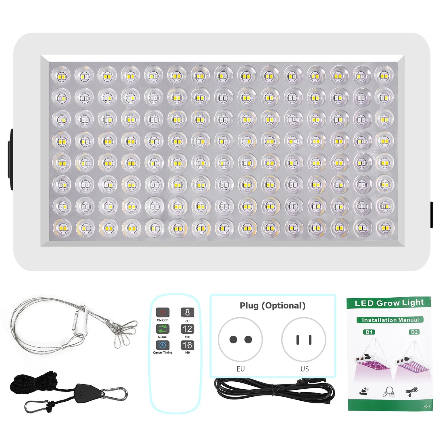 LED Groeilampen voor Binnenplanten - Volledig Spectrum, 3 Modi, Timer en Afstandsbediening