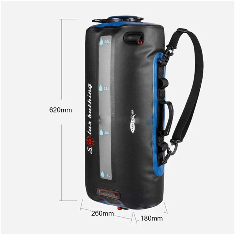 20L Solar Camping Douchezak – Draagbare Outdoor Douche met Afneembare Slang & Instelbare Douchekop