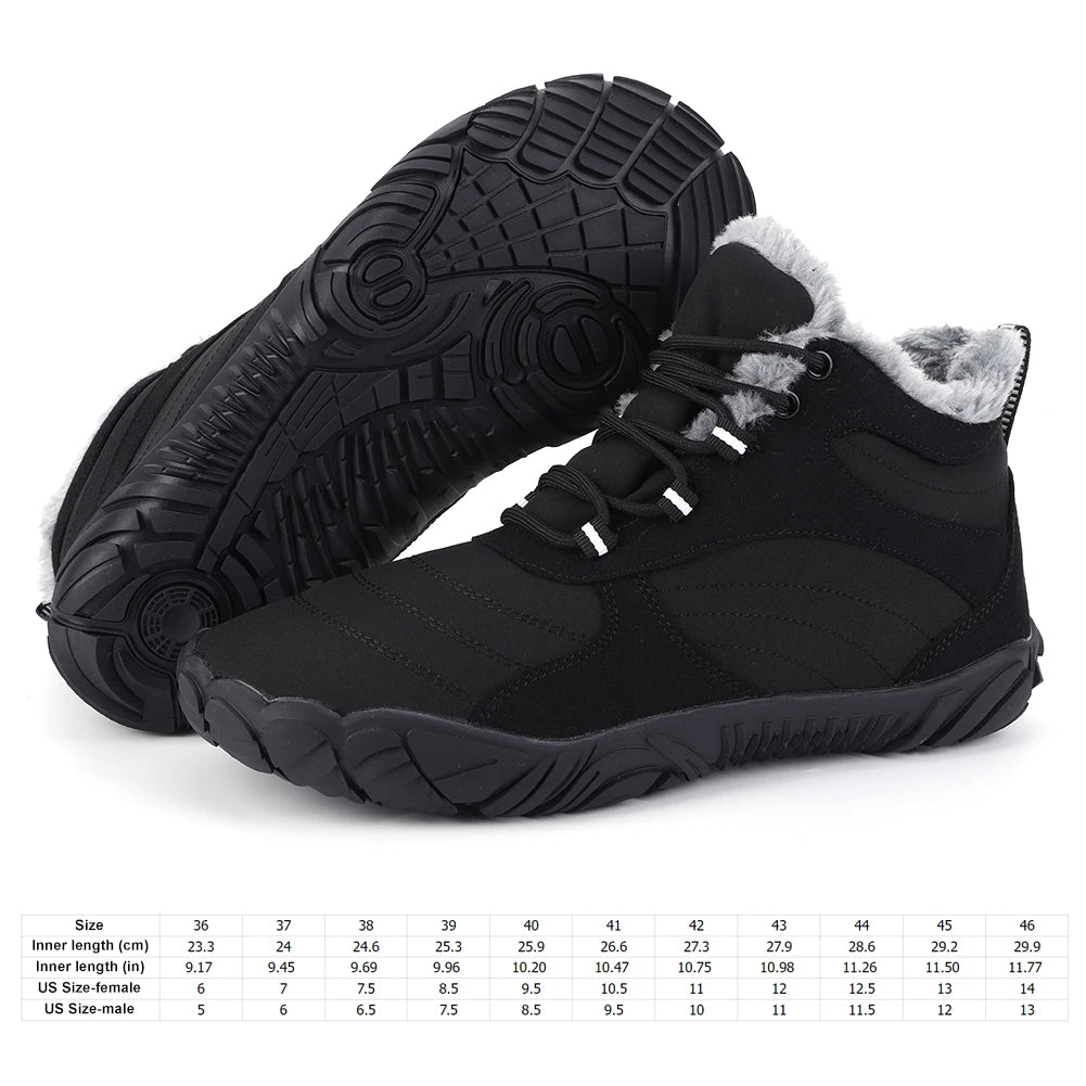 Winter Boots voor Mannen en Vrouwen - Waterdichte Buitenboots met Plush Voering, Antislip, Flexibele Rubber Zolen, Grootte 36-46