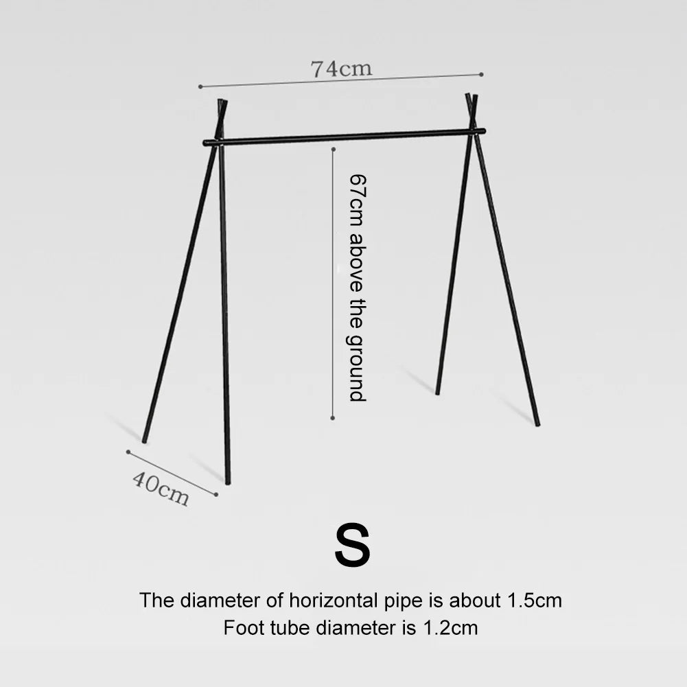 Vouwbare Camping Tripod Top Plate | Hoge Sterkte Camping Rack met Ophanggaatjes voor BBQ, Picknick en Hiking
