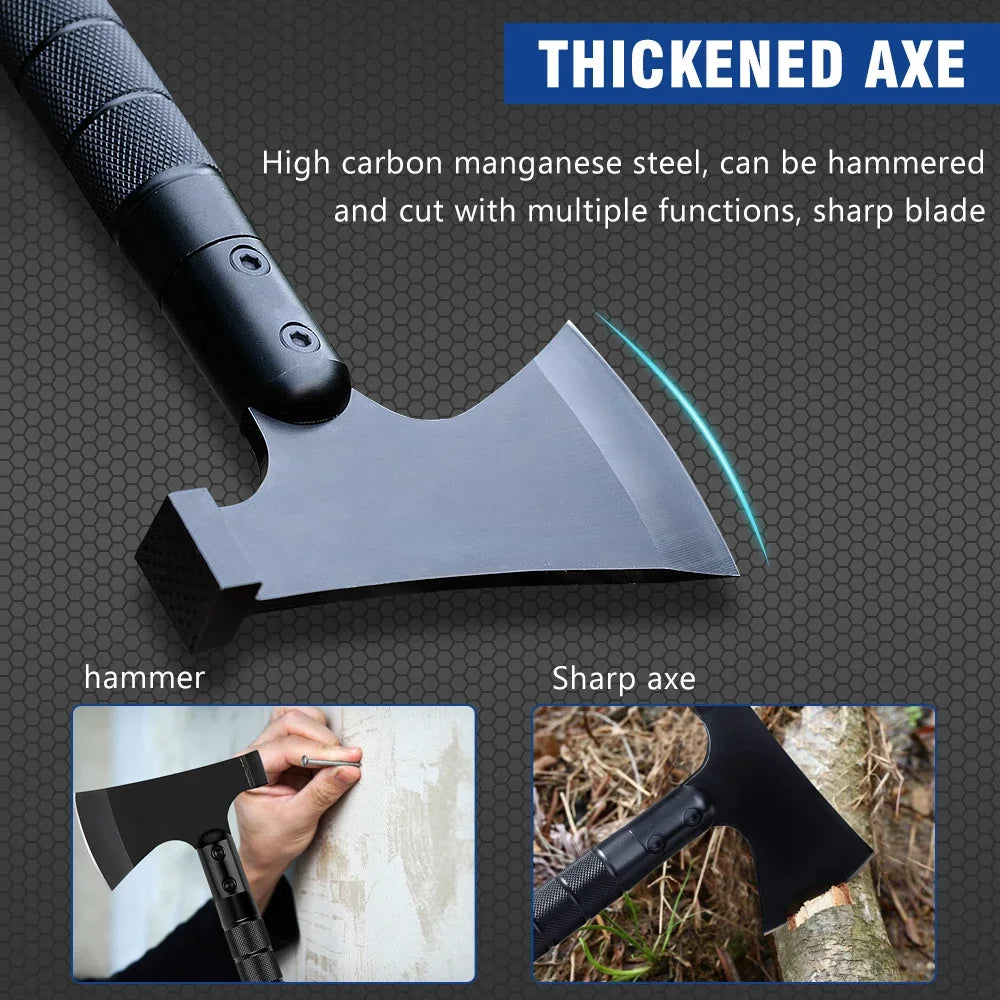 Klappbare taktische Axt – multifunktionale Überlebensaxt für Camping, Jagd und Selbstverteidigung
