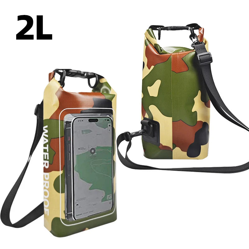 2L Droogzak met Touchscreen – Waterdichte Tas voor Trekking, Raften, Surfen & Kajak – Outdoor Sporttassen Campinguitrusting