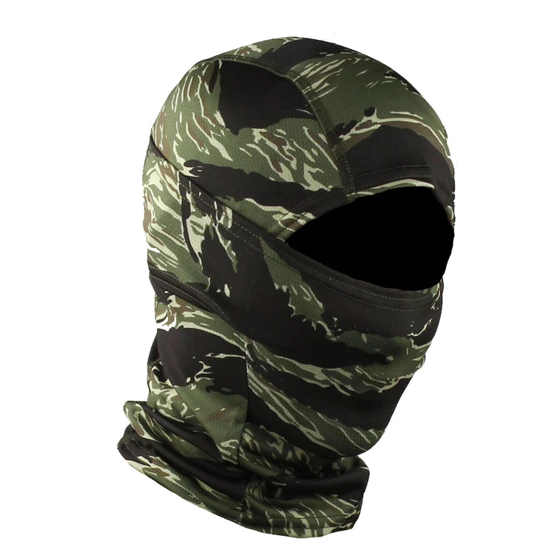 Camouflage Balaclava Hoed voor Fietsers & Jagers – Volledige Gezichtsmasker voor Buiten, Skiën, Motorhelm Binnenmuts
