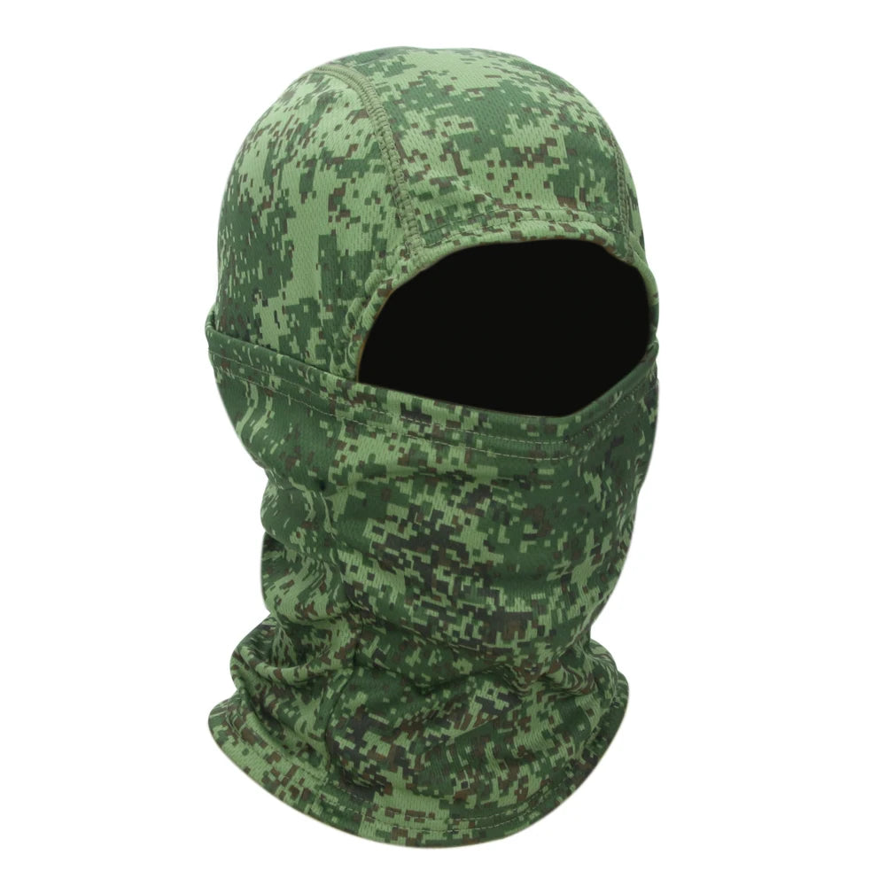 Camouflage Balaclava Hoed voor Fietsers & Jagers – Volledige Gezichtsmasker voor Buiten, Skiën, Motorhelm Binnenmuts