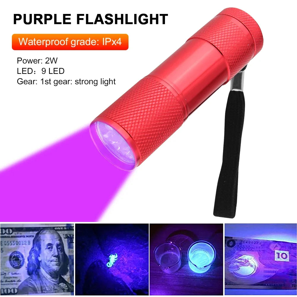 Mini-UV-Taschenlampe – 395 nm LED-Ultraviolett-Taschenlampe mit Zoomfunktion zur Inspektion und Fleckenerkennung