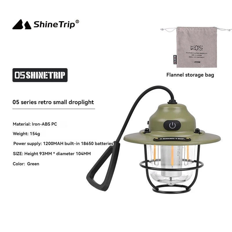 Outdoor Retro Smalldroplight | USB Oplaadbare LED Camping Hanglamp voor Sfeer en Tentverlichting