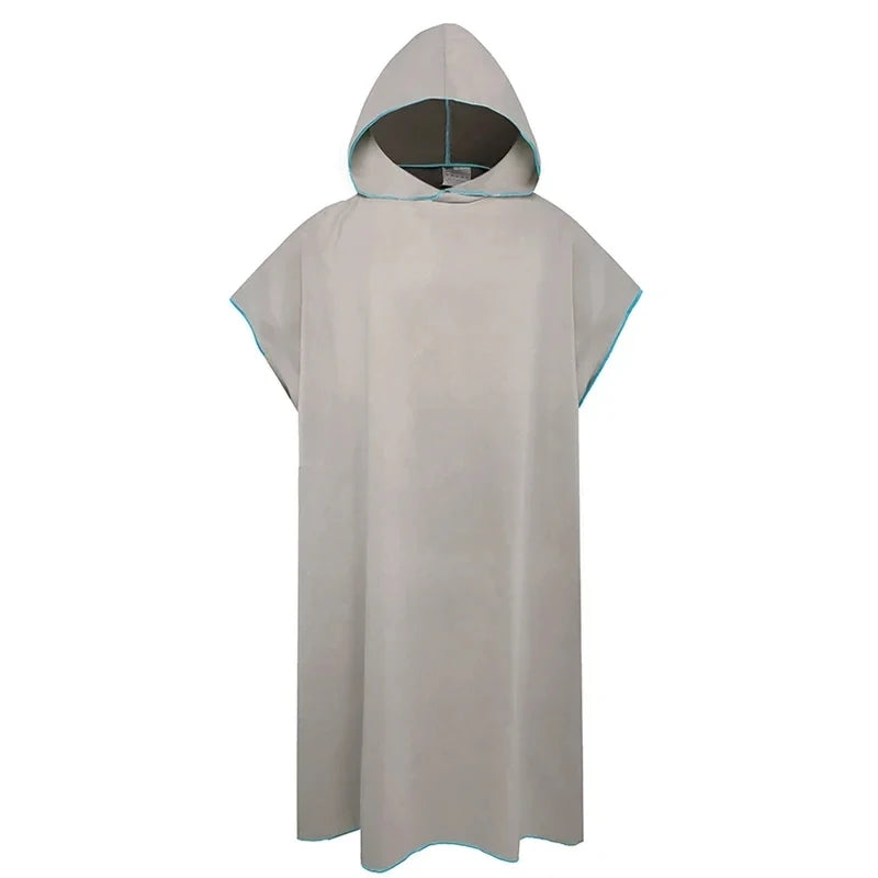 Sneldrogende Changing Robe, Badjas met Kap – Super Absorberende Zwem- en Fitness Badjas van Polyester/Katoen