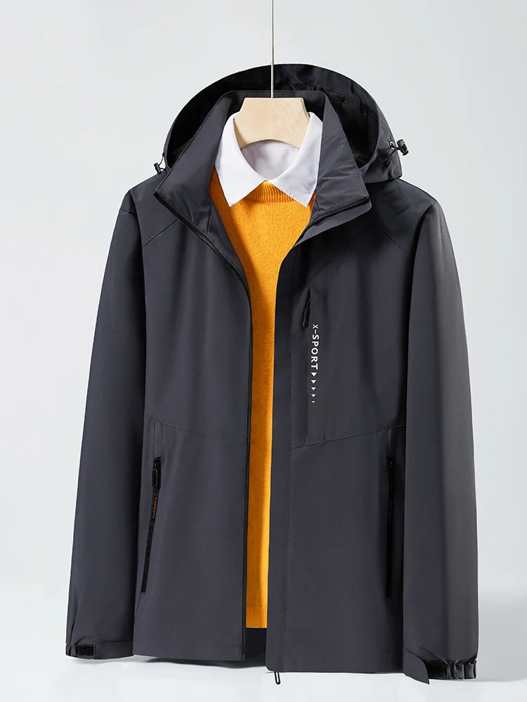 Casual Windbreaker Jas Heren – Waterdichte en Winddichte Outdoor Jas met Afneembare Capuchon voor Lente en Zomer