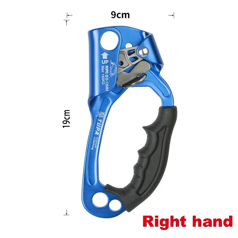 Professionele Outdoor Klimhand Ascender | Links en Rechts Hand Klimgerei voor Touwklimmen en Bergbeklimmen