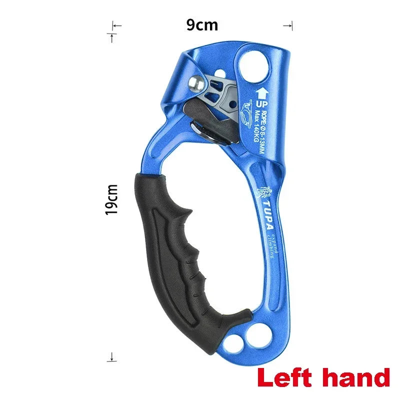 Professionele Outdoor Klimhand Ascender | Links en Rechts Hand Klimgerei voor Touwklimmen en Bergbeklimmen
