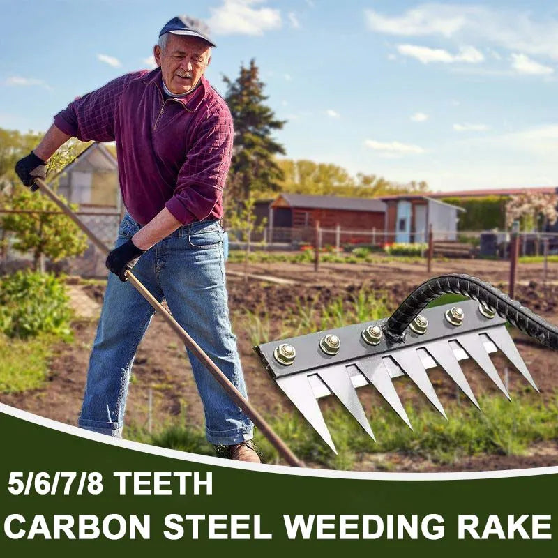 5/6/7/8 Tanden Carbon Staal Tuin Hand Hark – Tuin Weeding Tool voor Aardewerken, Dethatching en Luchtigheid van de Bodem
