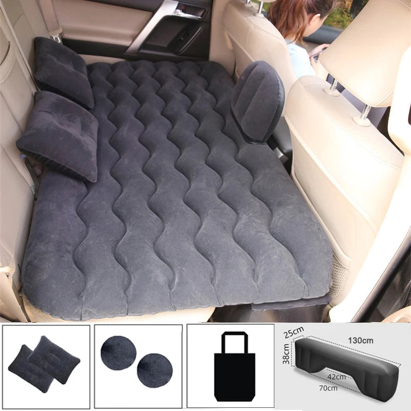 Universelles aufblasbares Auto-Luftbett – multifunktionale Rücksitzmatratze mit Kissen für Camping und Reisen