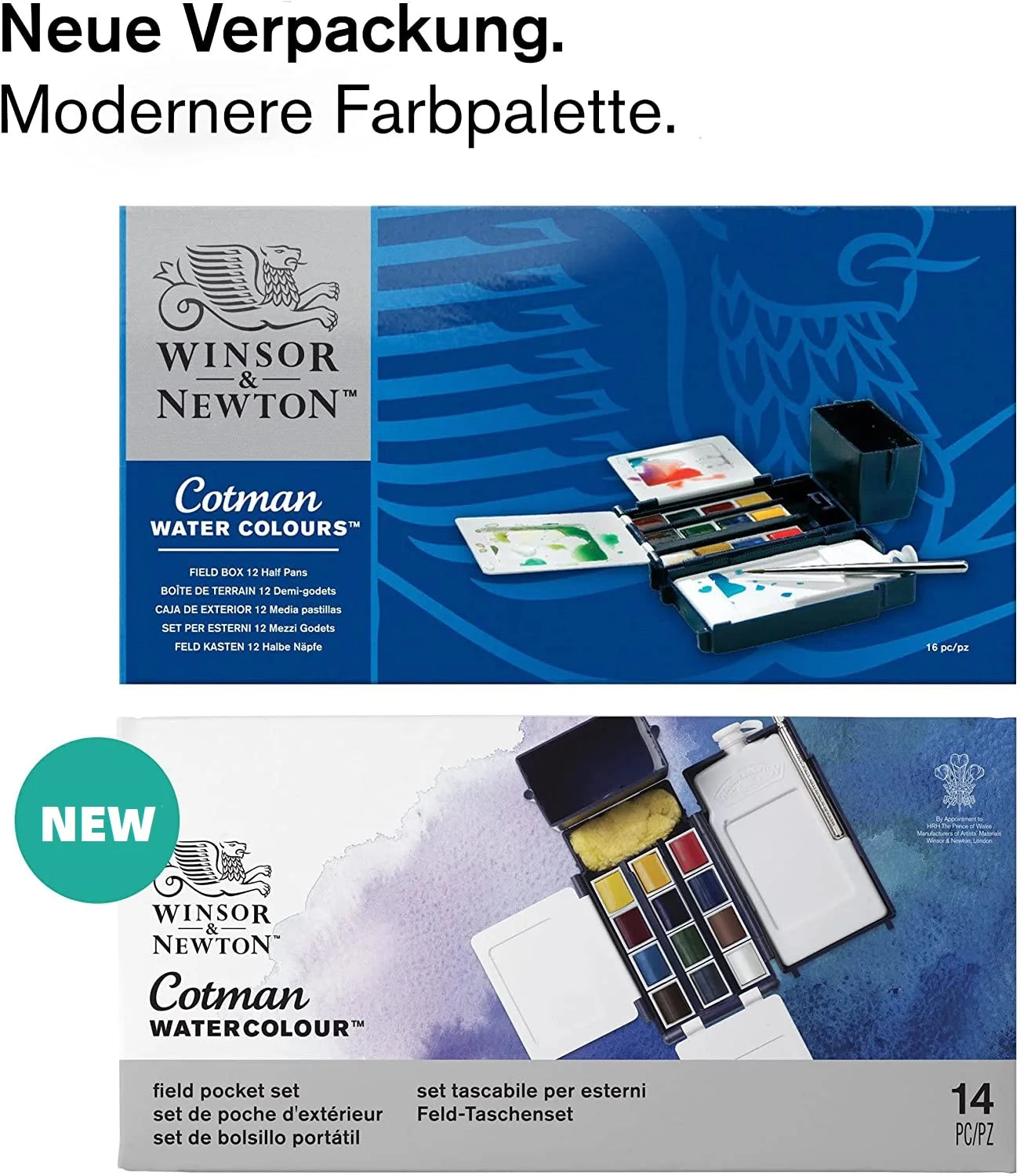 Winsor & Newton Cotman Waterverf Set | 12 Kleuren Half-Pans voor Buiten Schilderen in Plastic Doos