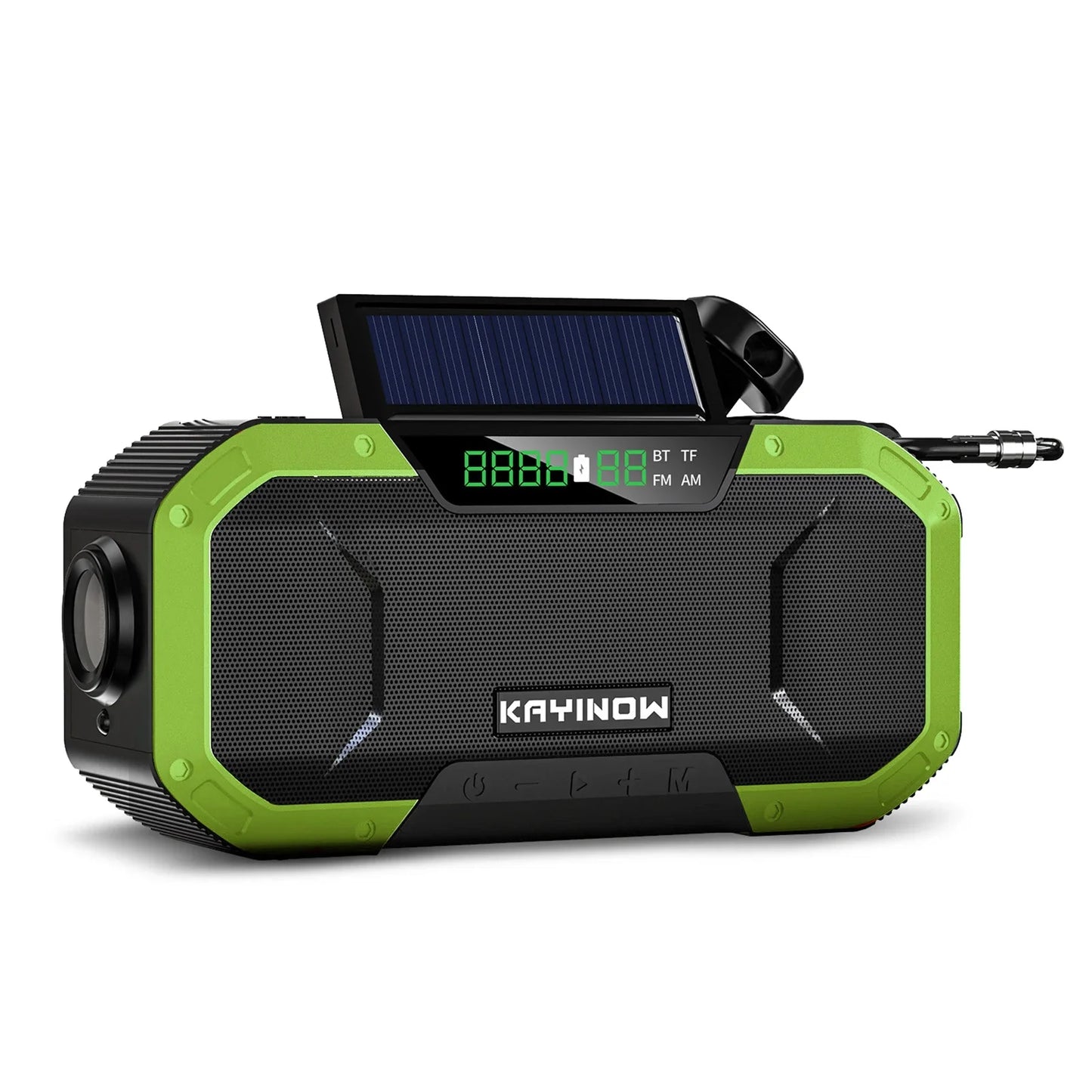 Notfallradio mit Solarpanel und Handkurbel – 5000 mAh Powerbank, Taschenlampe, wasserdicht, Survival-Radio für Camping