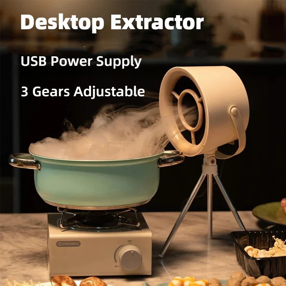 2024 Nieuwe Draagbare Afzuigventilator - Mini Keukenkap met USB Voeding en Drie Snelheden