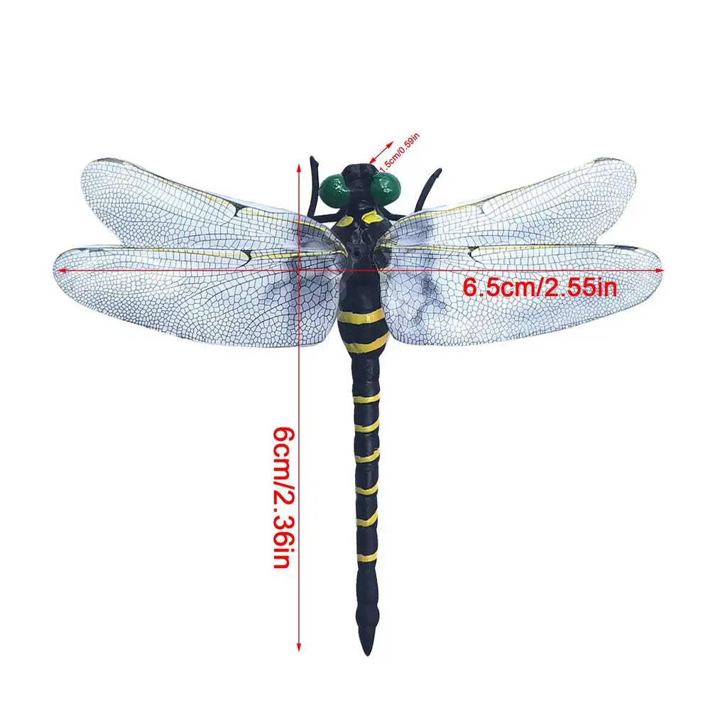 Simulatie Dambord Insect Model, Mini Dambord Beeldje voor Muggenwering, Tuin- en Buitendecoratie, Eco-vriendelijk PVC Ornament