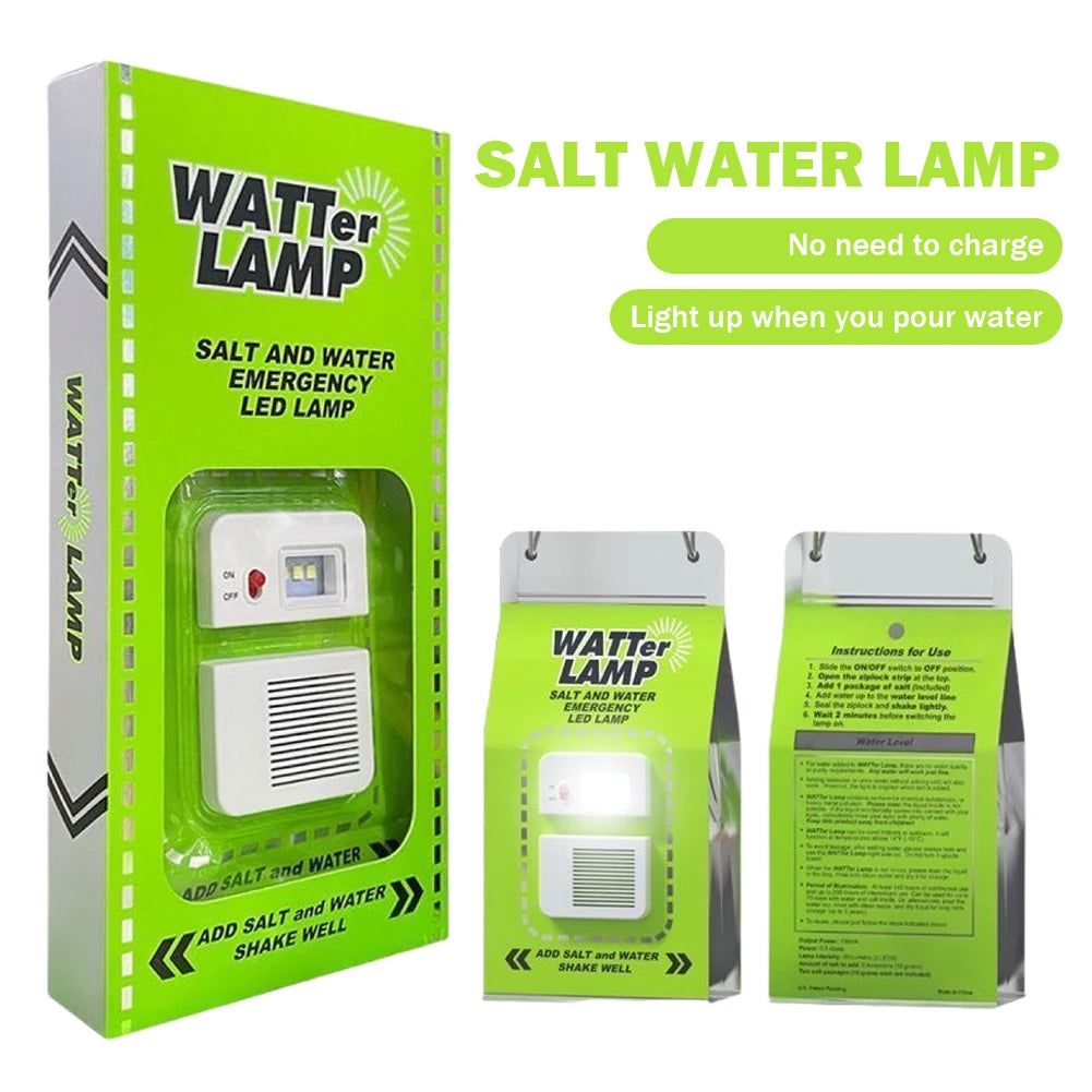 Salzwasser-Notfalllampe – Tragbares, wiederverwendbares LED-Campinglicht für Outdoor, Angeln und Picknicks