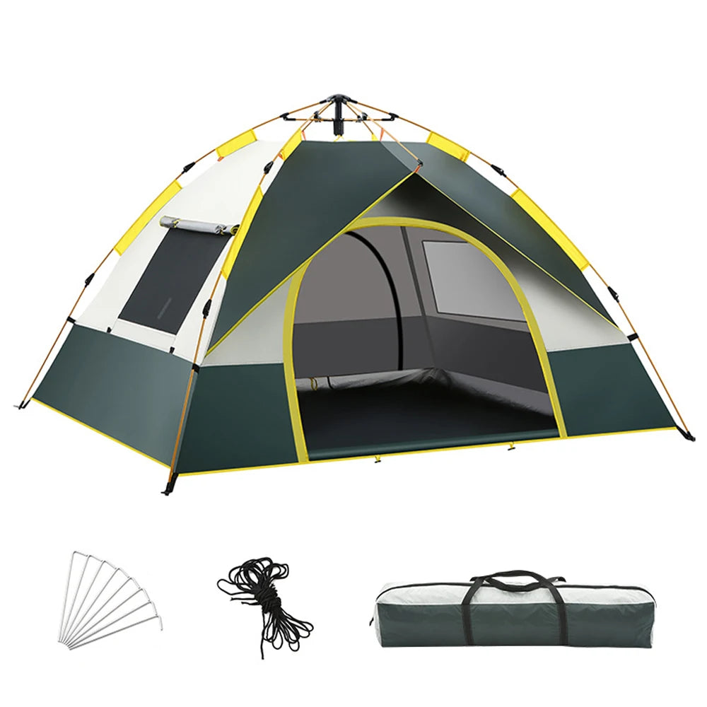 Automatisches Pop-up-Campingzelt für 3–4 Personen – wind- und regenbeständig, UV-Schutz