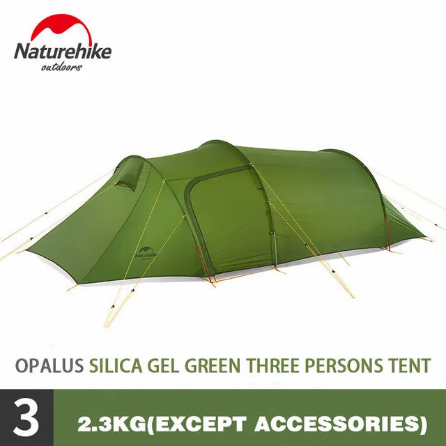 Naturehike Opalus 20D Tunnel Tent – 2-4 Persoons Ultralichte Waterdichte Campingtent