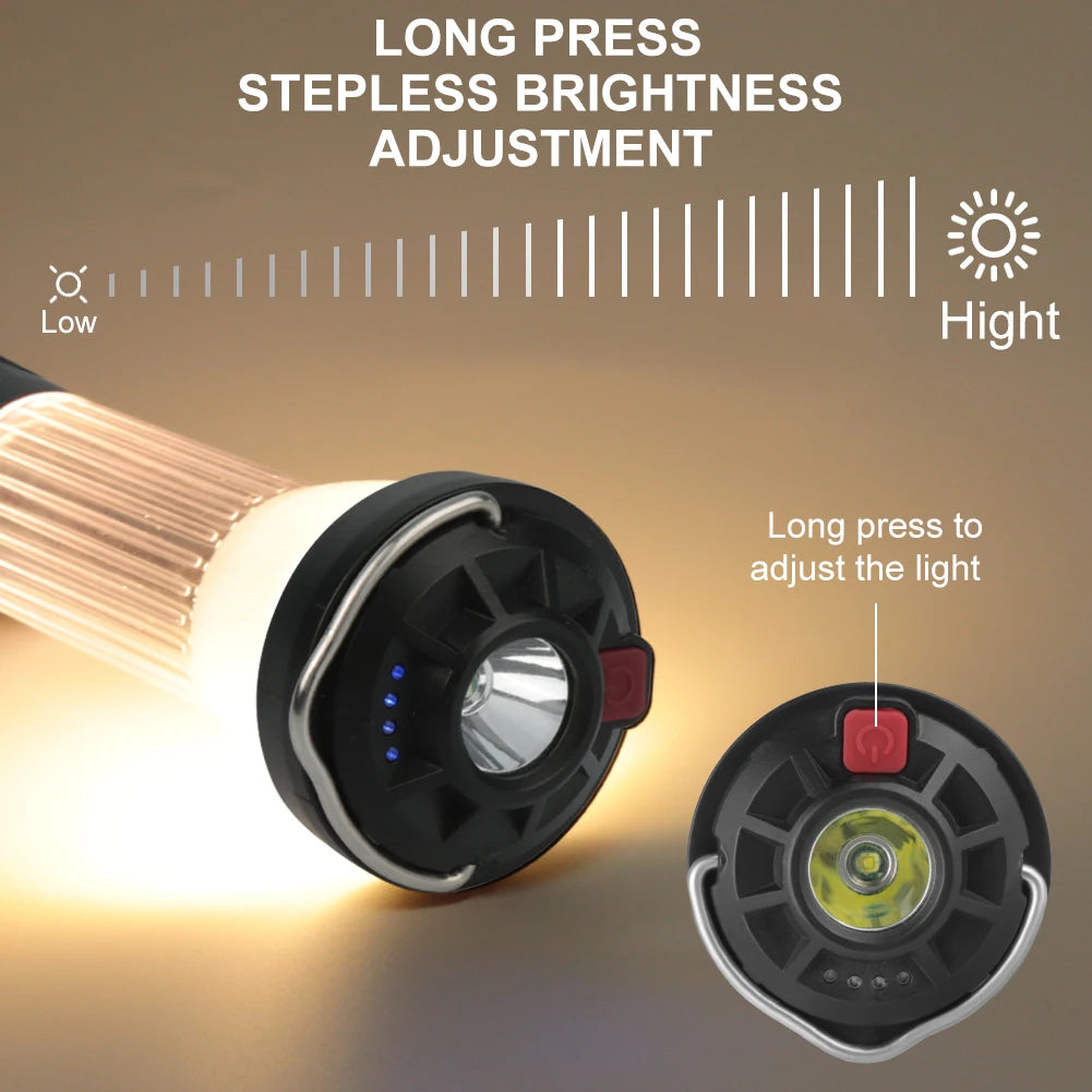 2200mAh Campinglamp met Magnetische Basis | 5 Verlichtingsmodi LED Zaklamp en Noodlamp, Vergelijkbaar met Blackdog Goal Zero Lantern