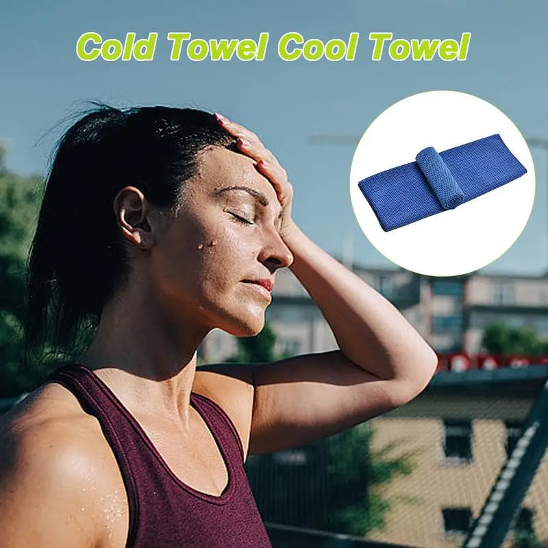 1pc Polyester Cooling Towel, Sneldrogend Ice Towel, Zacht en Ademend Microfiber Sportdoek voor Yoga, Hardlopen, Gym en Workout