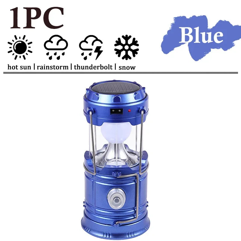 Solar-Multifunktions-Campinglampe – tragbare LED-Taschenlampe, Zeltlampe, wasserdichte wiederaufladbare Notfall-Arbeitsleuchte