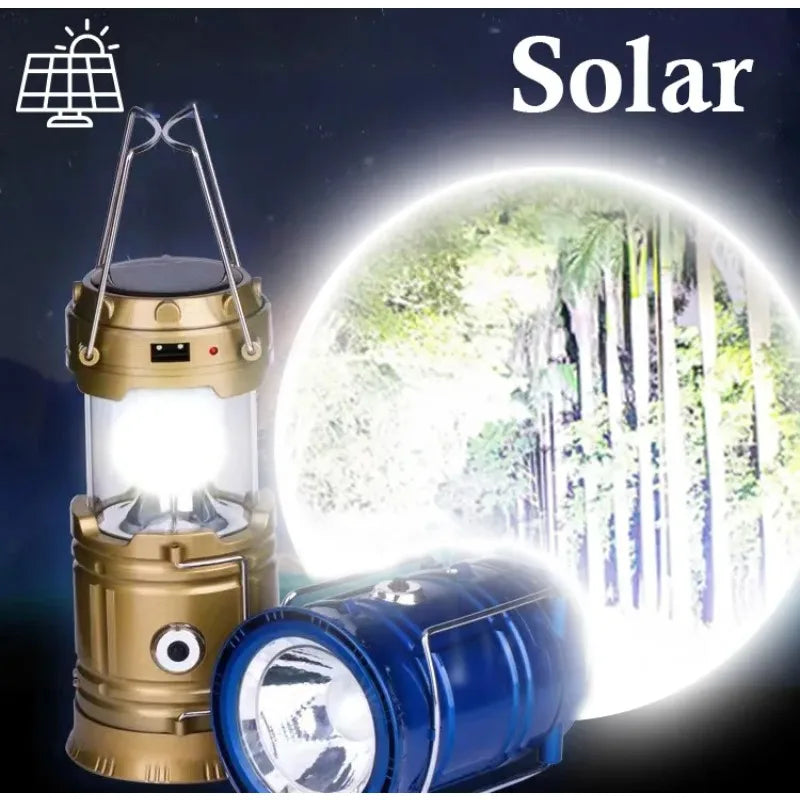 Solar-Multifunktions-Campinglampe – tragbare LED-Taschenlampe, Zeltlampe, wasserdichte wiederaufladbare Notfall-Arbeitsleuchte