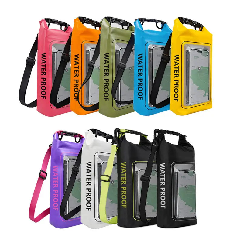 2L Droogzak met Touchscreen – Waterdichte Tas voor Trekking, Raften, Surfen & Kajak – Outdoor Sporttassen Campinguitrusting