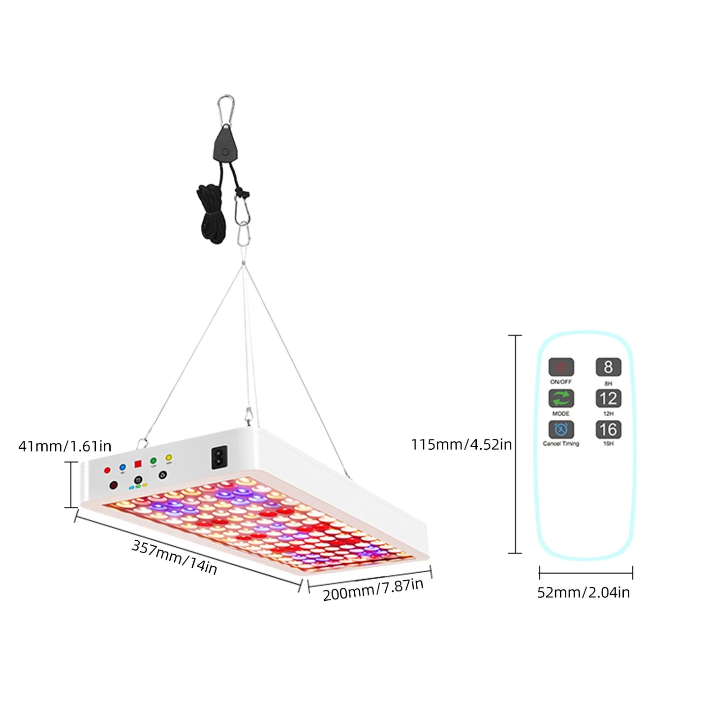 LED Groeilampen voor Binnenplanten - Volledig Spectrum, 3 Modi, Timer en Afstandsbediening