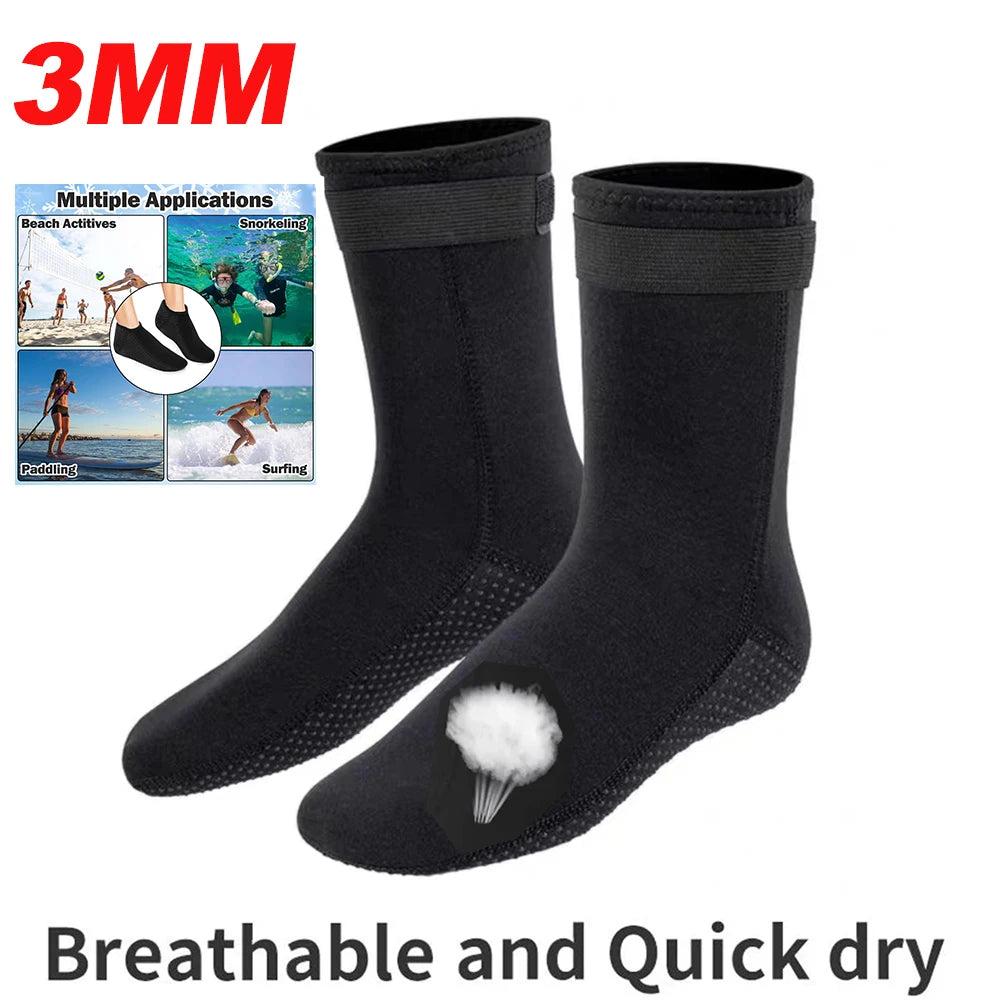 5mm Duiksokken - 3mm Neopreen Wetsuit Water Sokken, Anti-Slip Surf Beach Booties voor Zwemmen, IJsbad en Warmte Bescherming