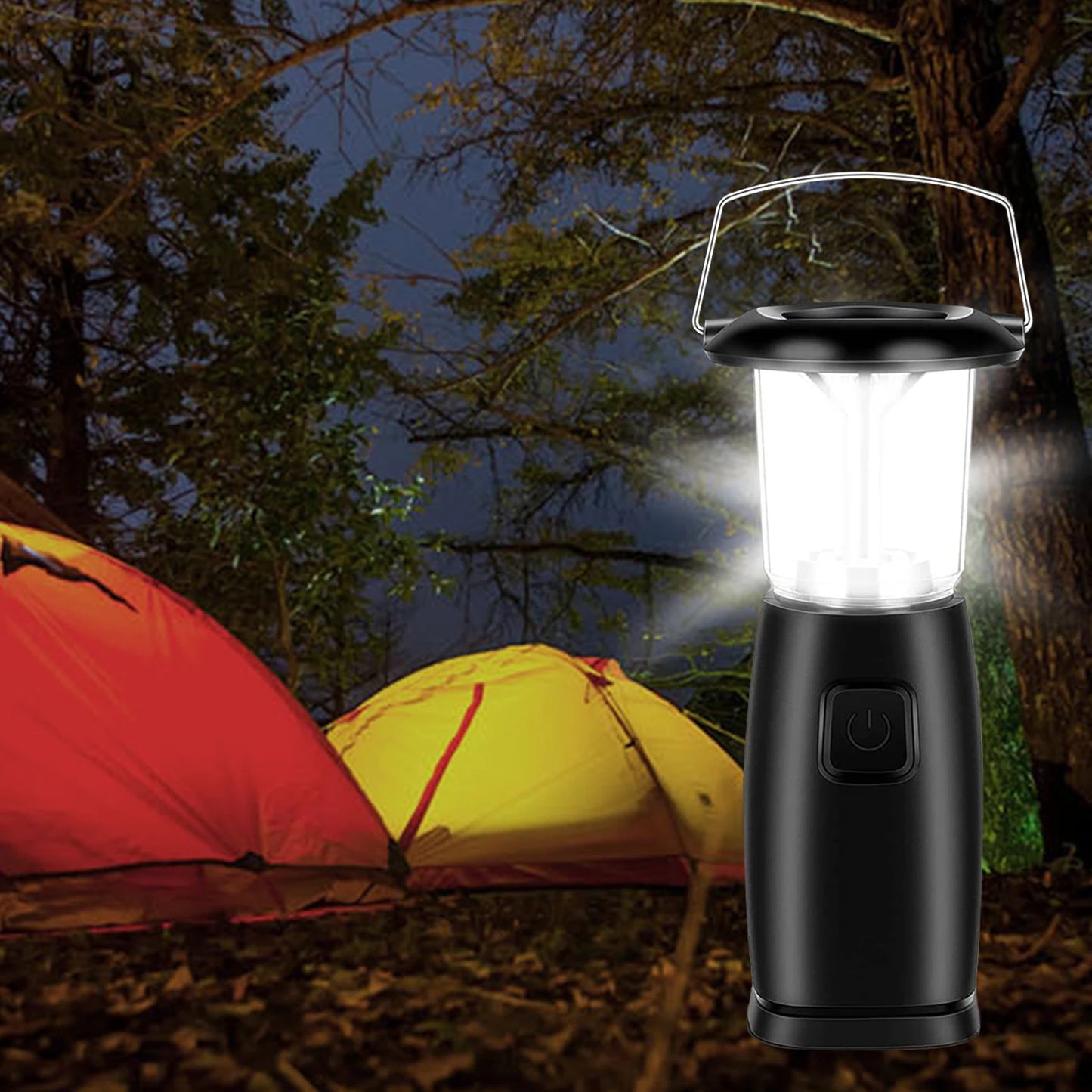 6-LED Solar & Hand Crank Dynamo Camping Lantaarn | Oplaadbare LED Zaklamp