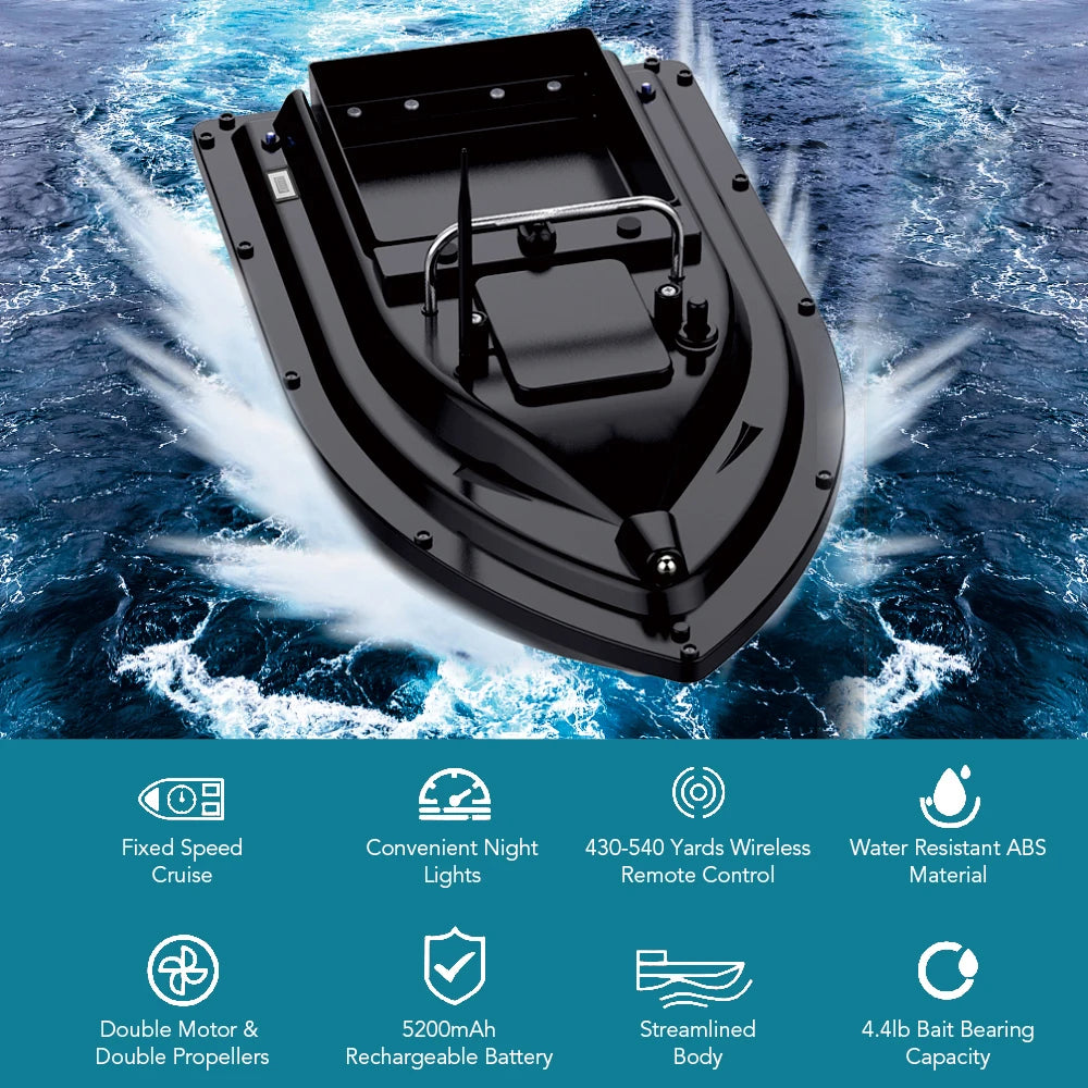 GPS Vissersboot met Bait Containers - Automatische Afstandsbediening Bait Boat, Bereik 400-500m
