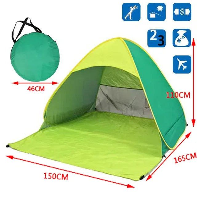 Snelle Automatische Strandtent – Draagbare UPF50+ Zonnescherm Tent voor Camping, Vissen & Outdoor